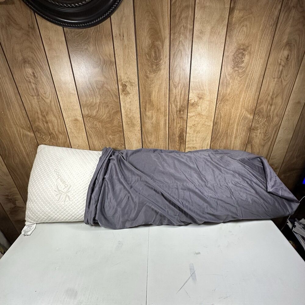 Snuggle-Pedic Bamboo Memory Foam Body Pillow 20" x‎ 54" Leg Support Side Sleeper